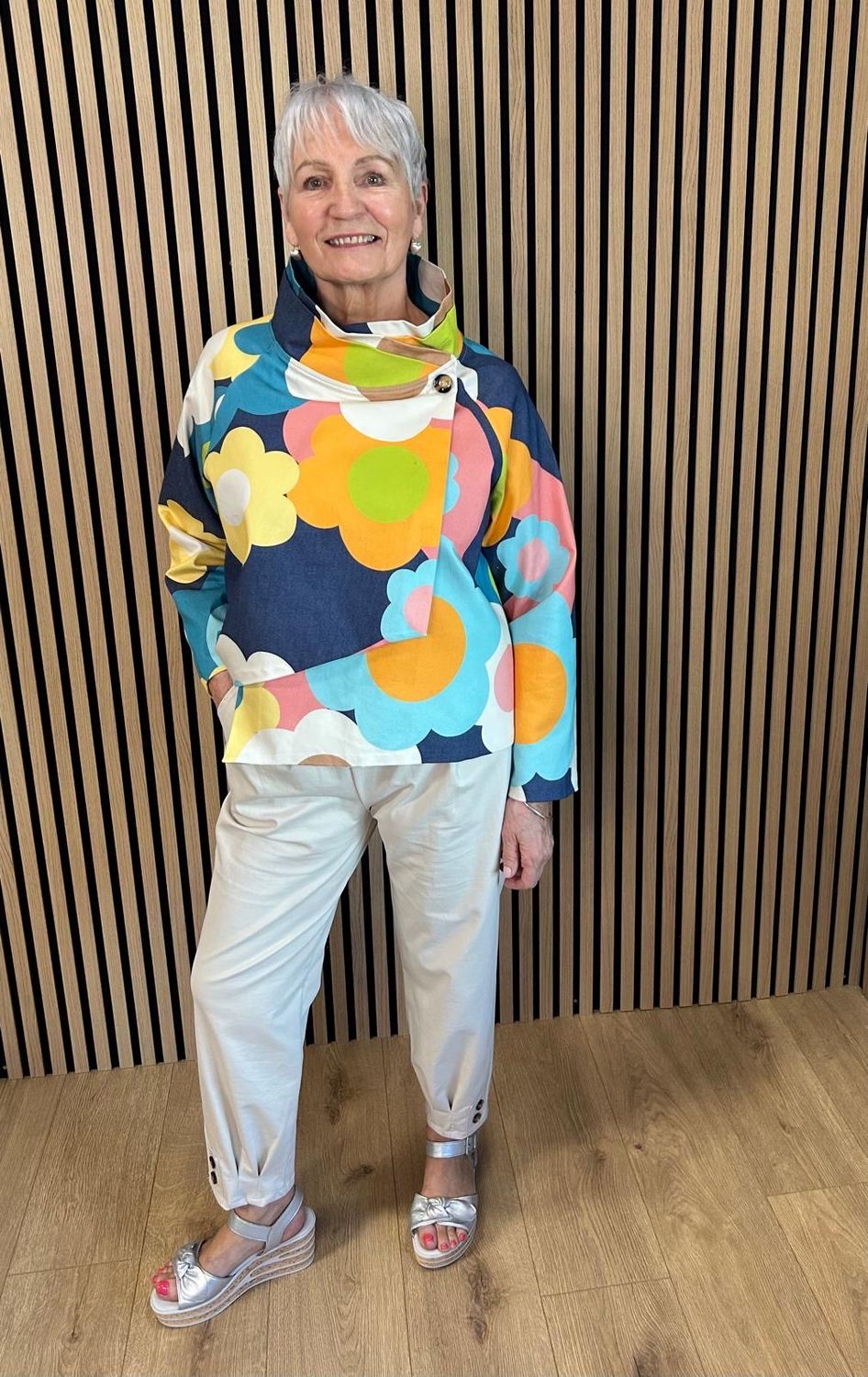 Artistic Print Cotton Jacket - Multi