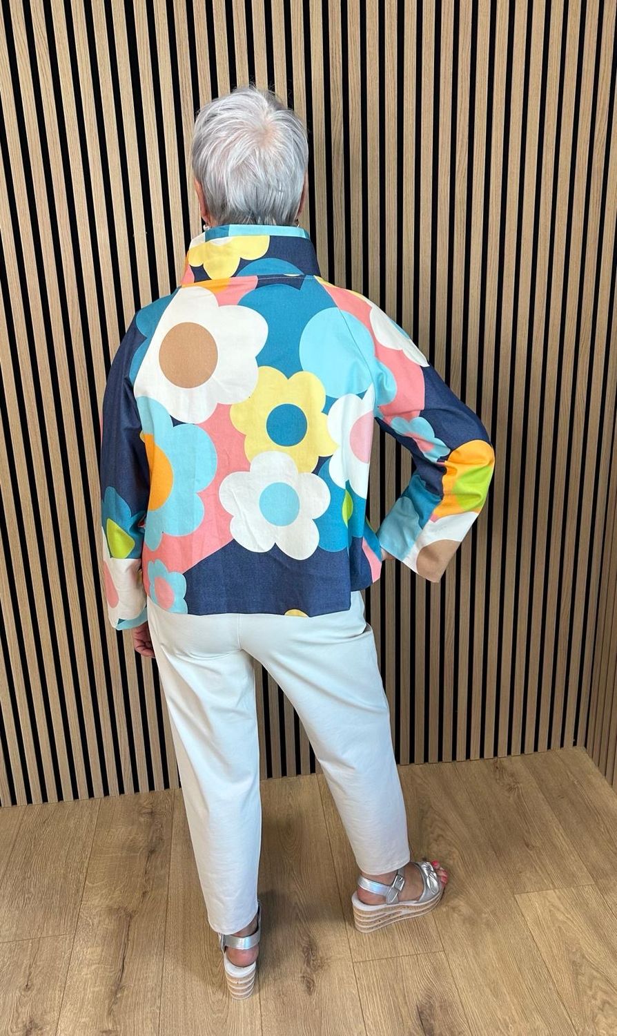 Artistic Print Cotton Jacket - Multi