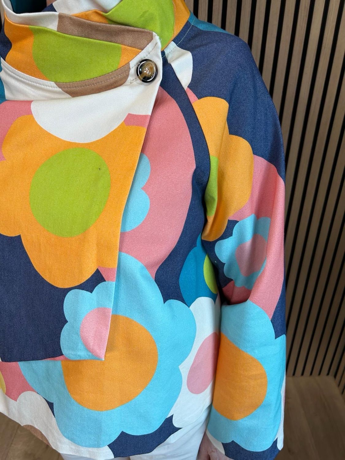 Artistic Print Cotton Jacket - Multi