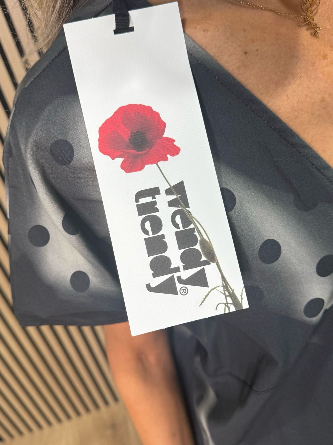 Oversized Spot Print Dress- Black