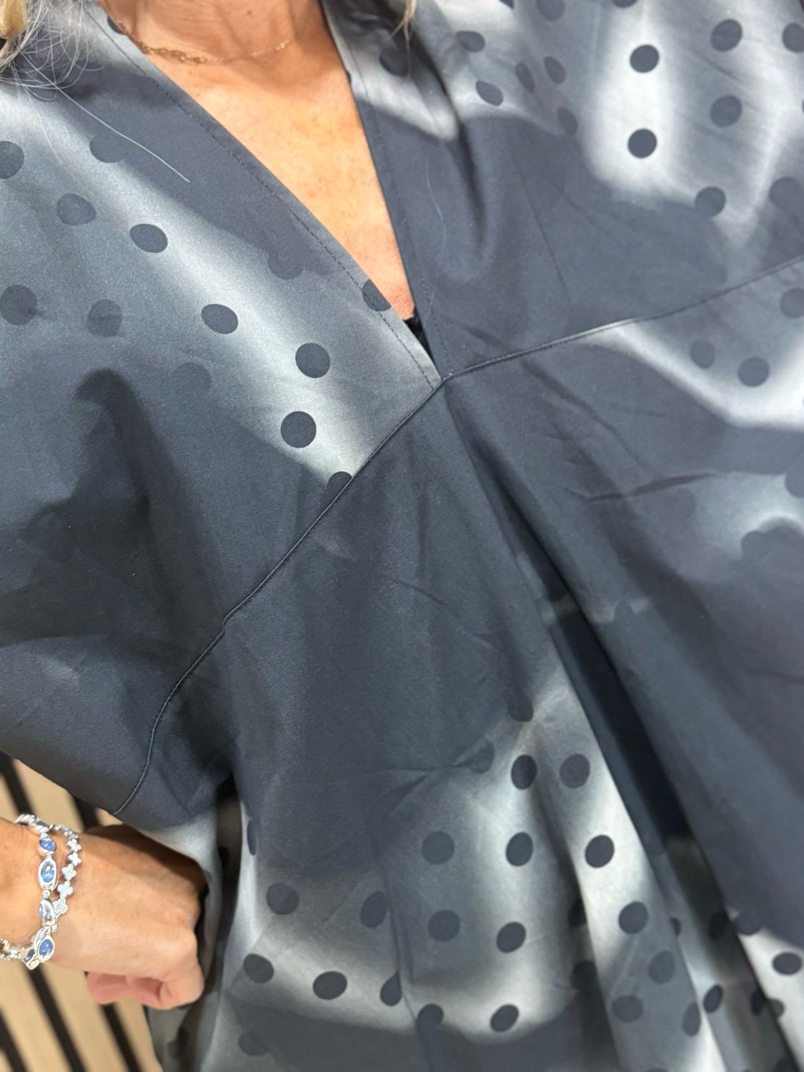 Oversized Spot Print Dress- Black