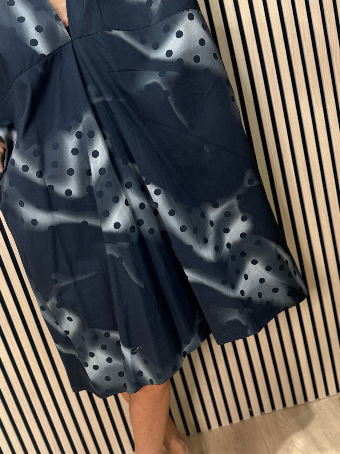 Oversized Spot Print Dress- Black