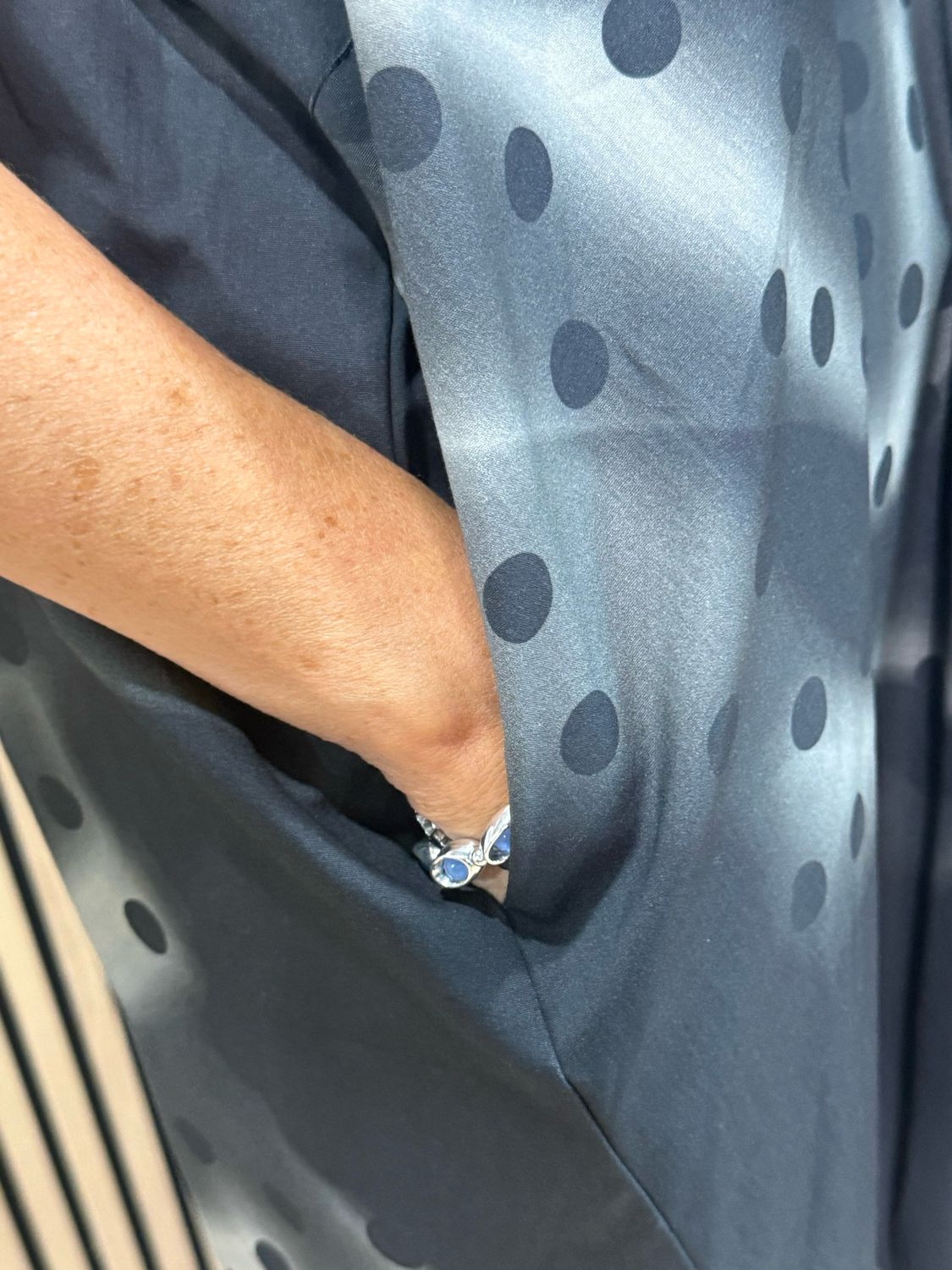 Oversized Spot Print Dress- Black