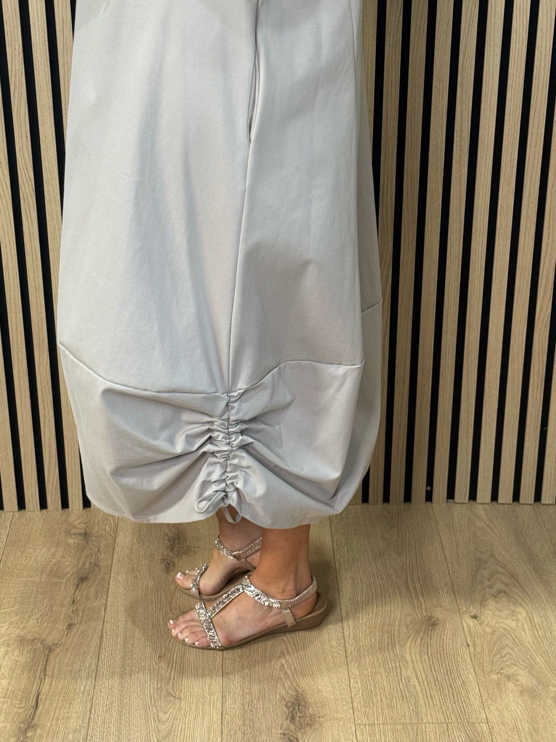 Cara - Utility Pinafore Dress - Taupe