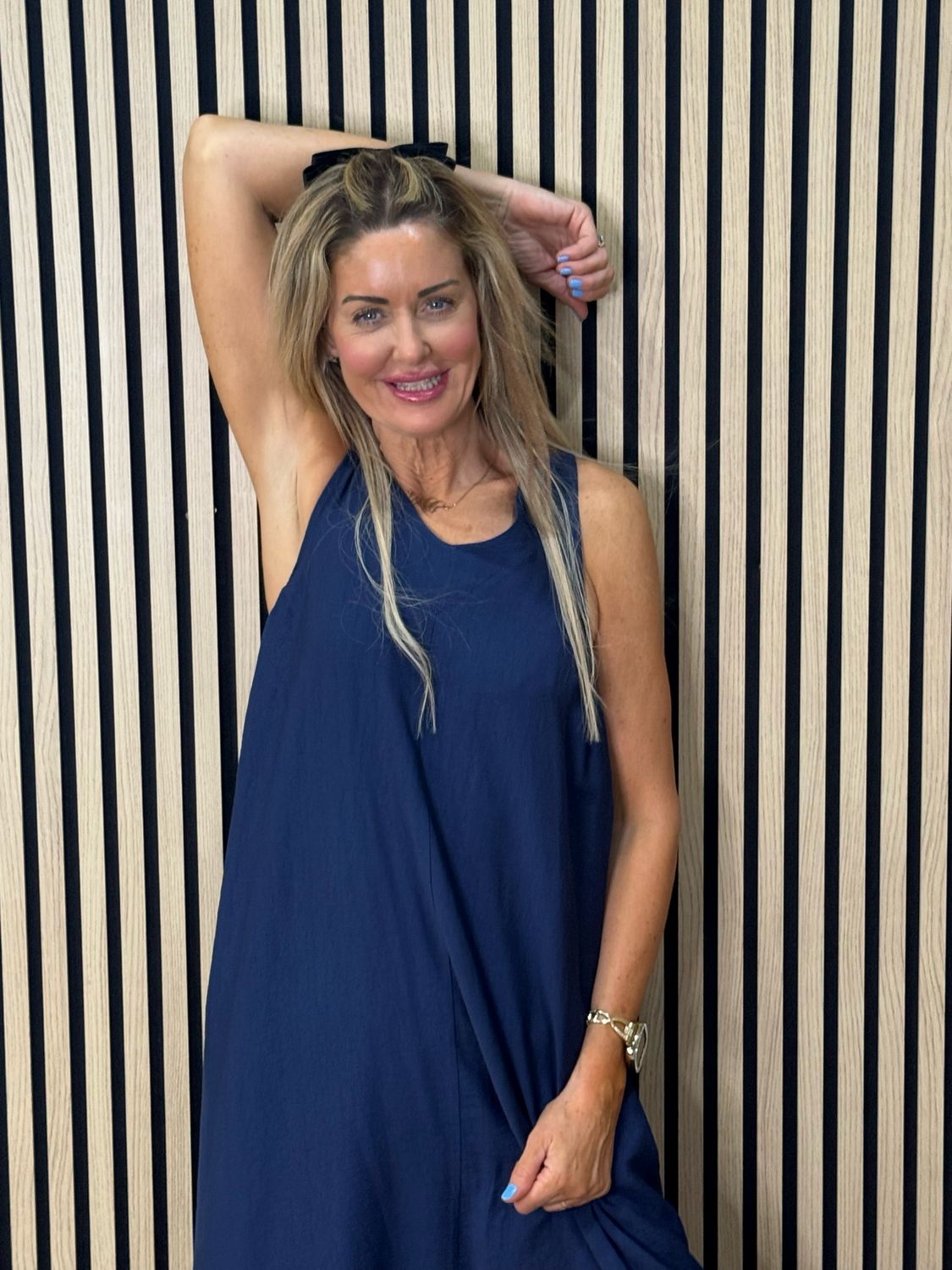 Easy Flow Midi Dress - Navy