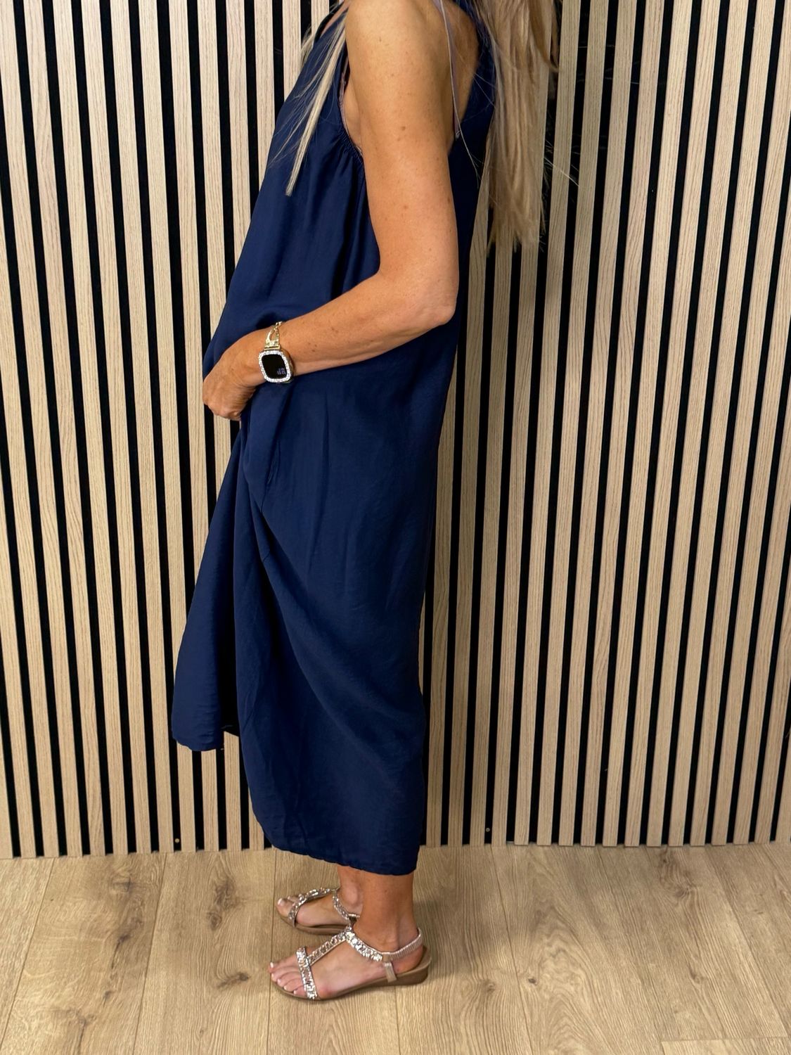 Easy Flow Midi Dress - Navy