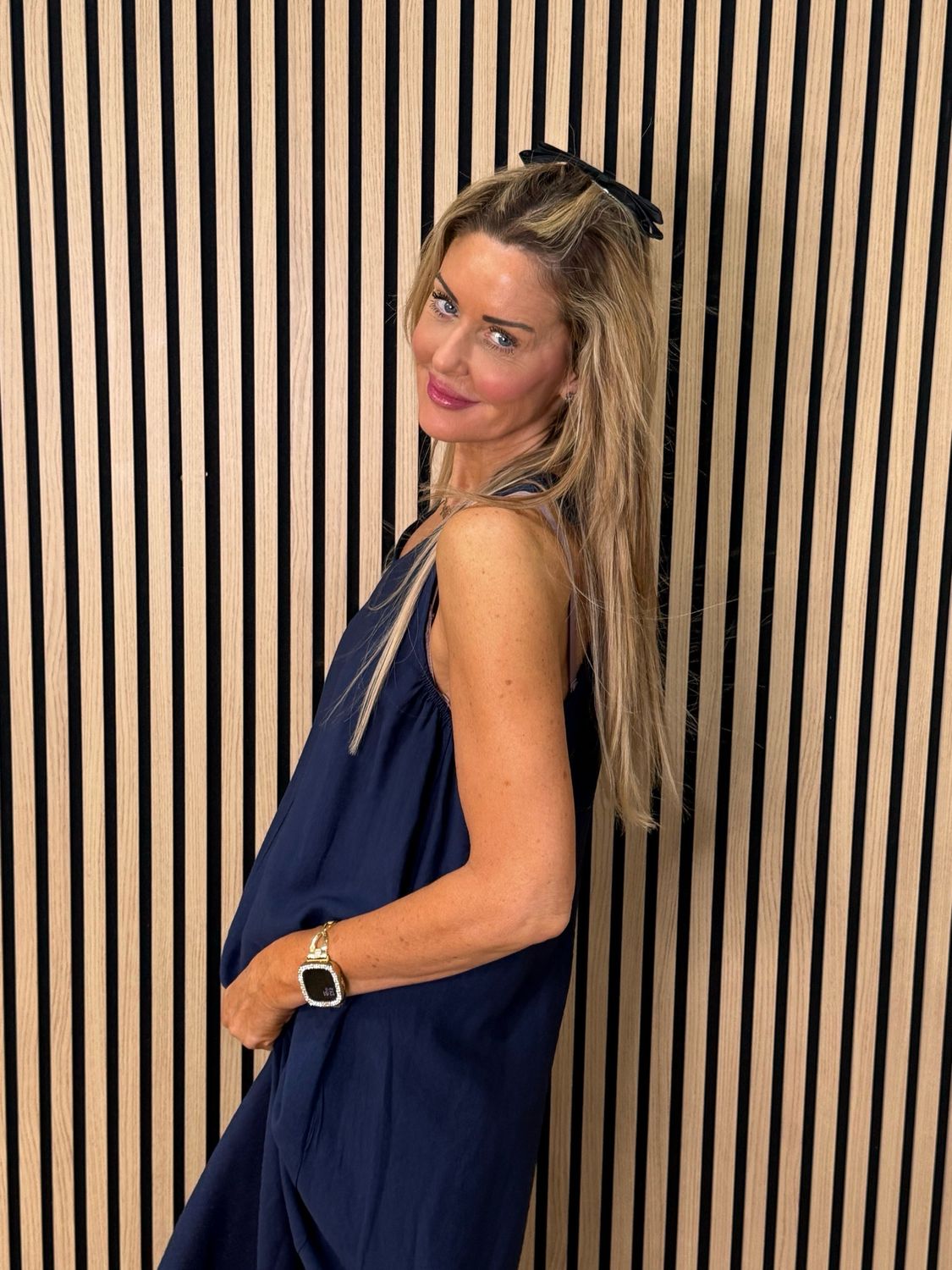 Easy Flow Midi Dress - Navy