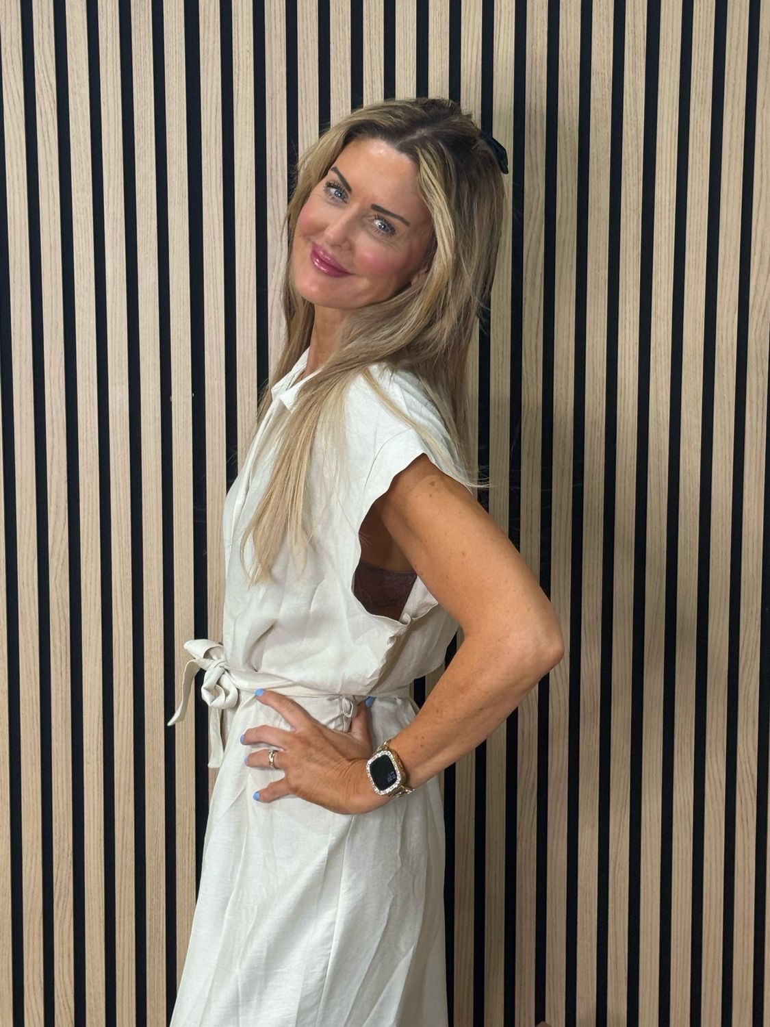 Luna Wide Leg Jump Suit - Cream