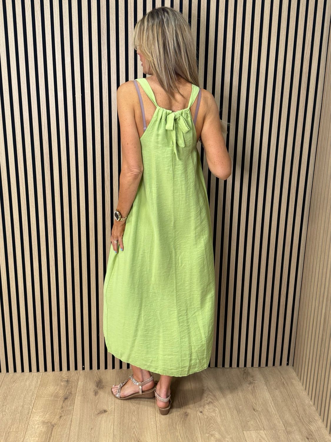 Easy Flow Midi Dress - Lime