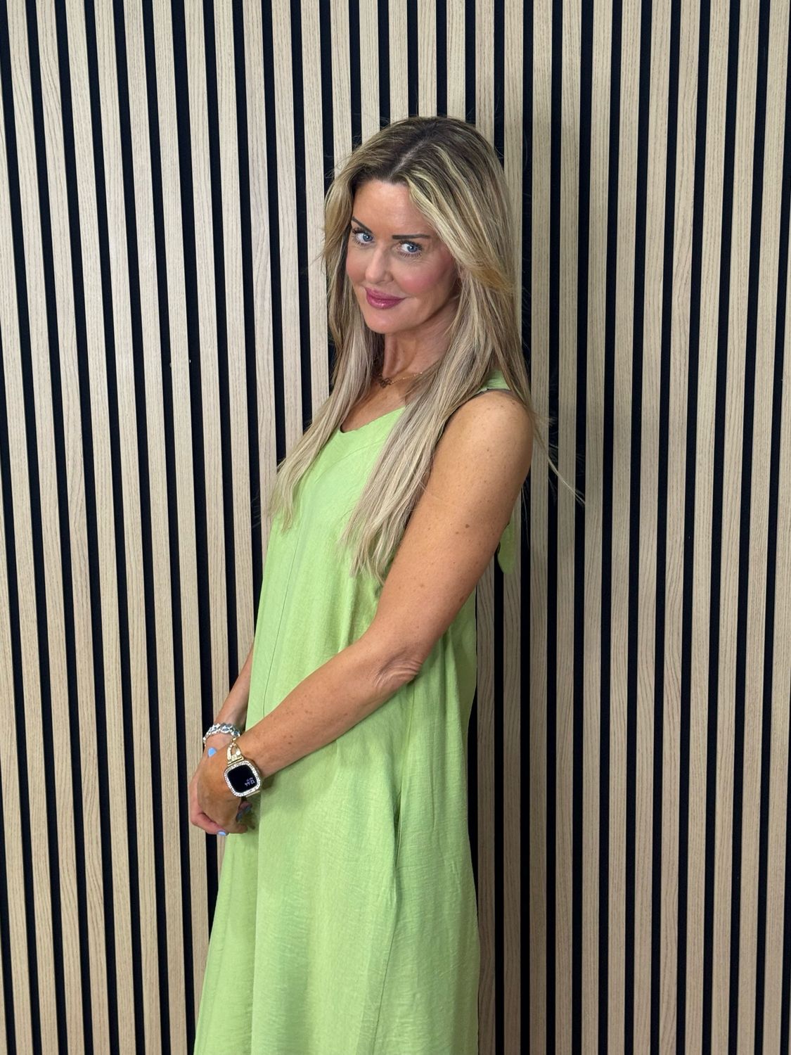 Easy Flow Midi Dress - Lime