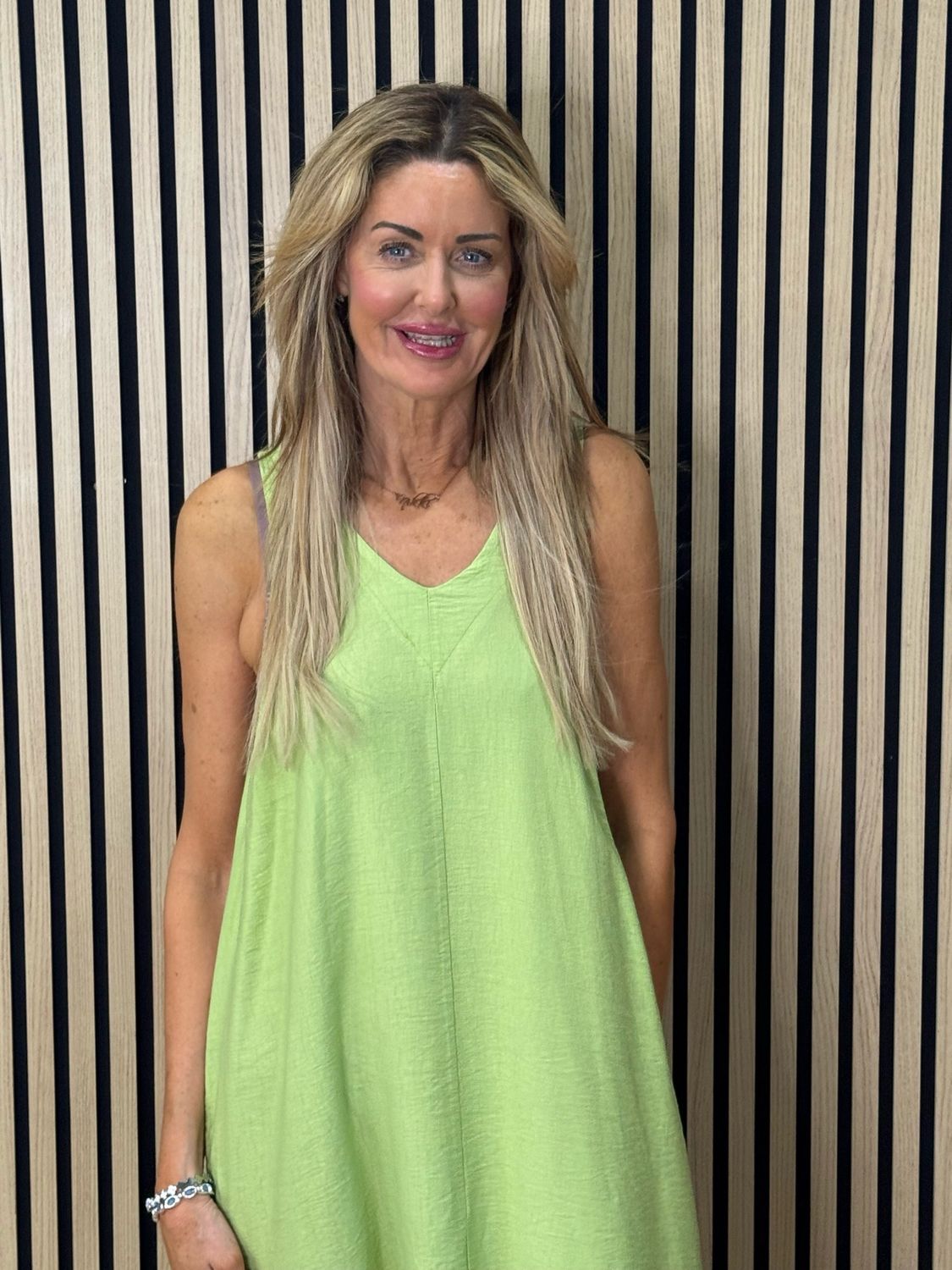 Easy Flow Midi Dress - Lime