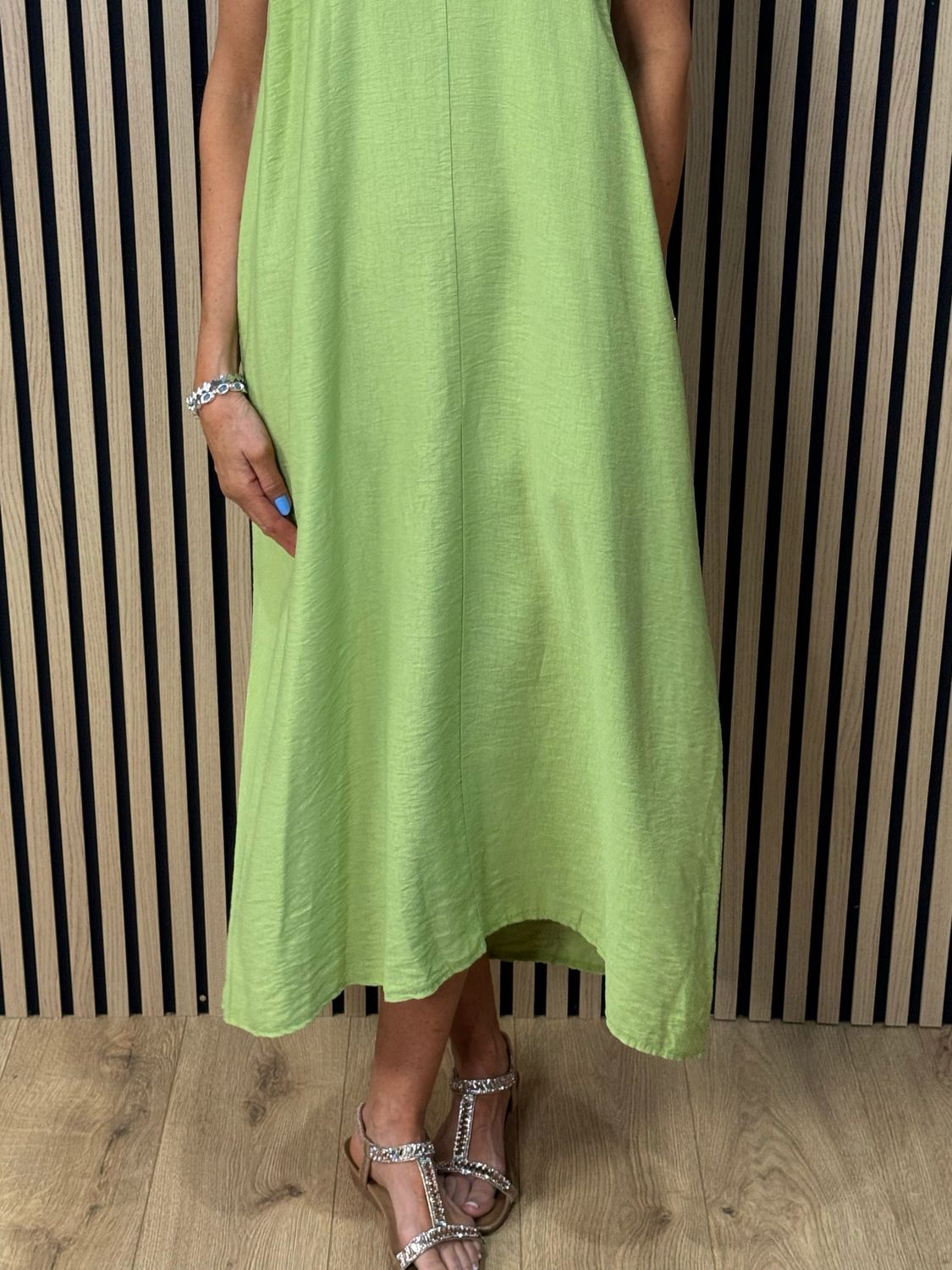 Easy Flow Midi Dress - Lime
