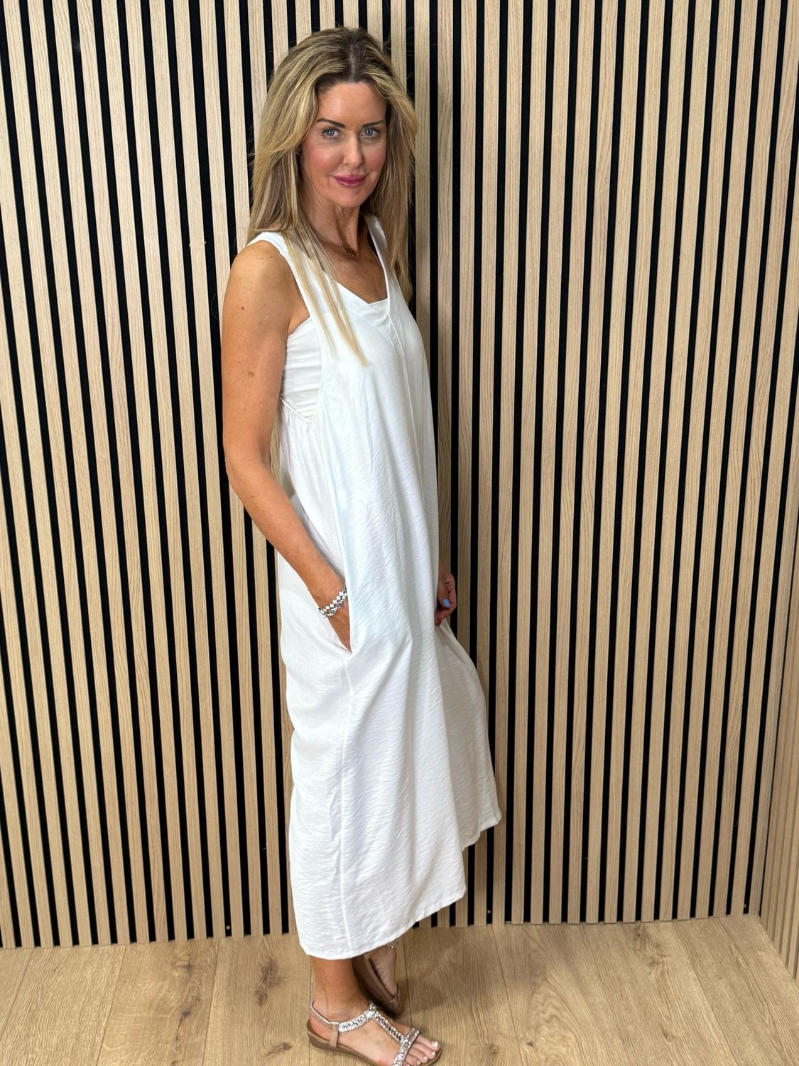 Mila - Cropped Wide Leg Jumpsuit - White