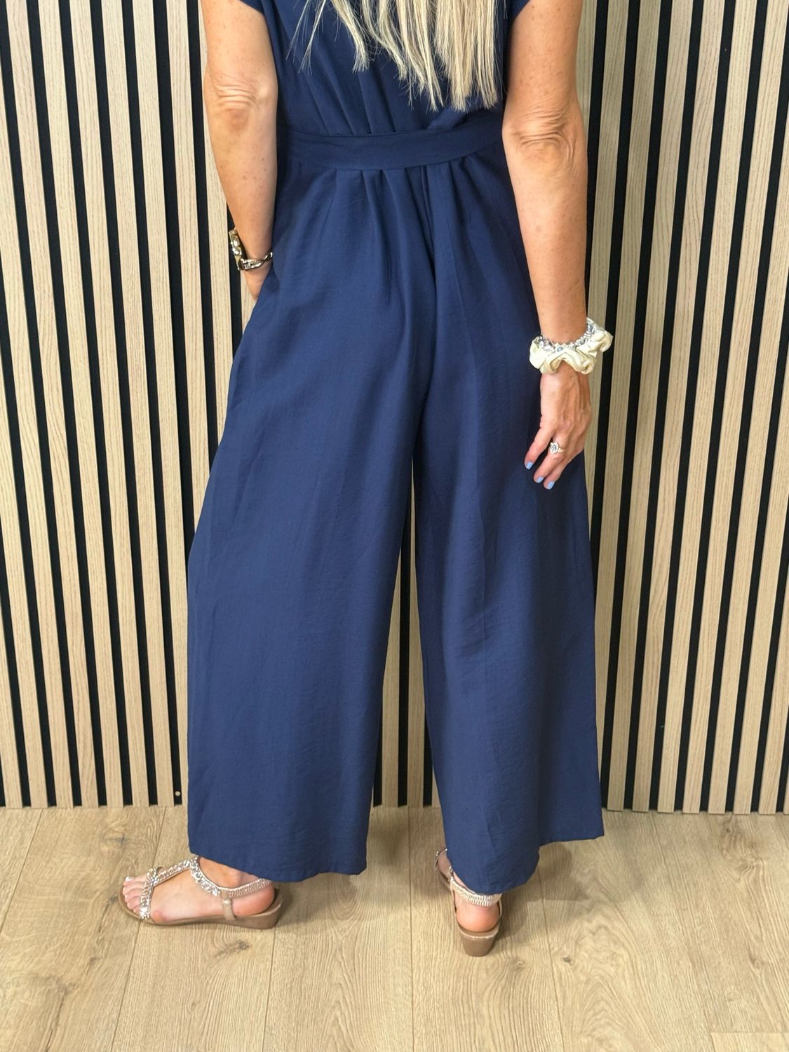 Luna Wide Leg Jumpsuit - Navy