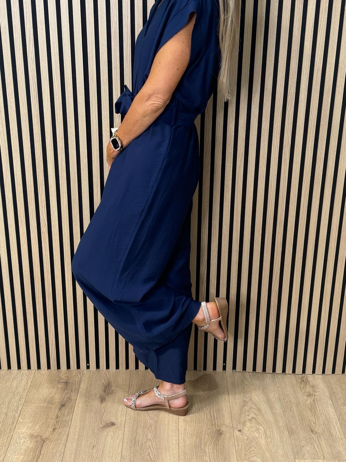 Luna Wide Leg Jumpsuit - Navy