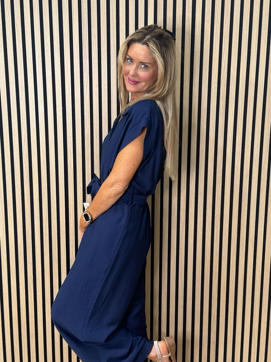 Luna Wide Leg Jumpsuit - Navy