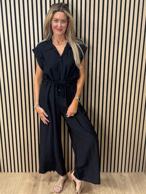Luna Wide Leg Jumpsuit - Black