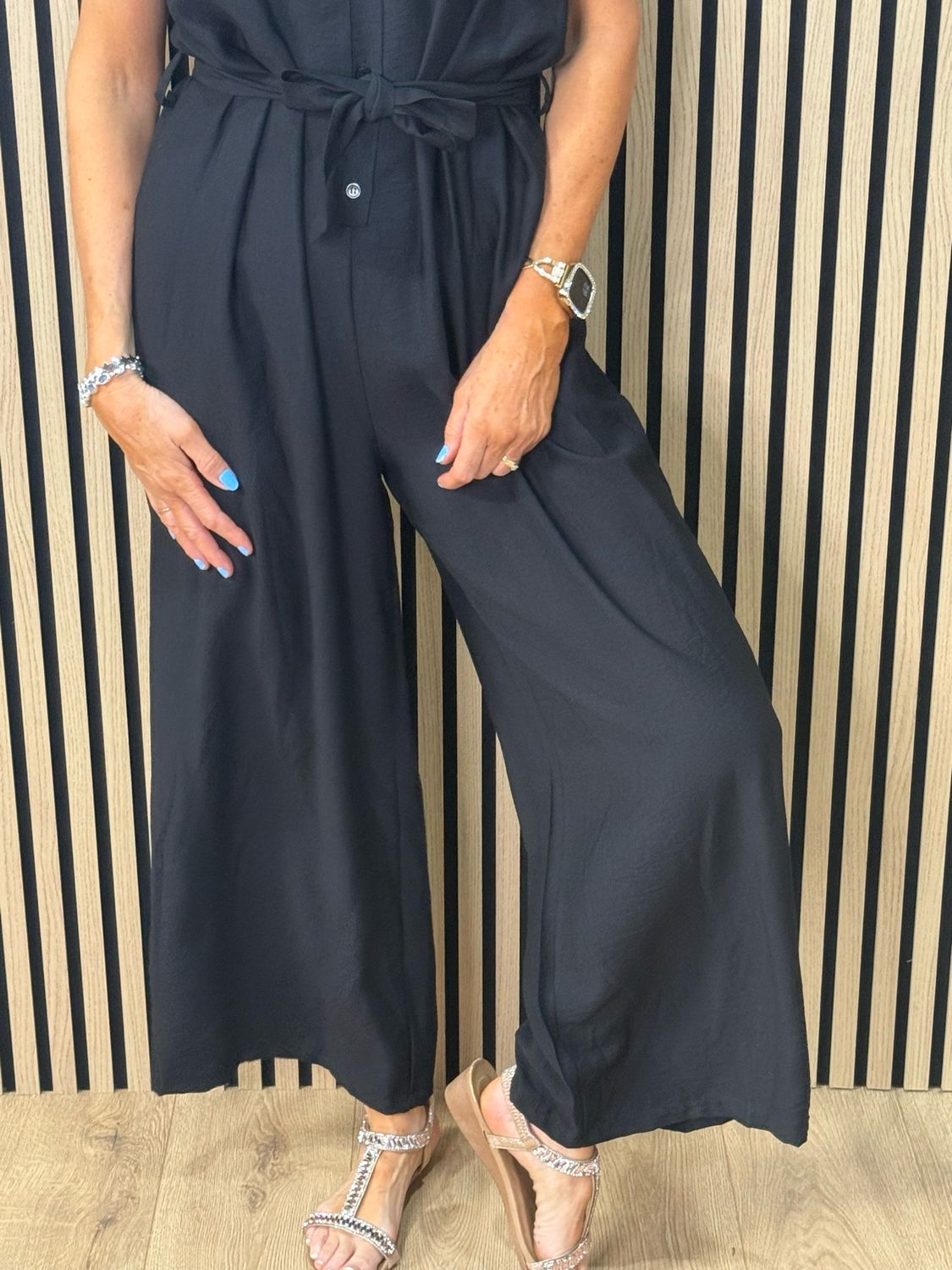 Luna Wide Leg Jumpsuit - Black