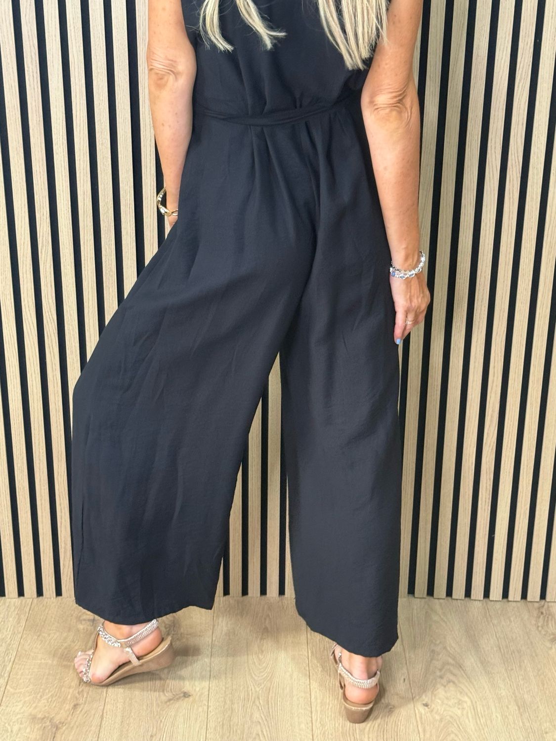 Luna Wide Leg Jumpsuit - Black