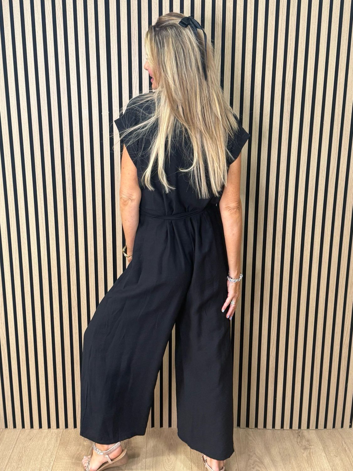 Luna Wide Leg Jumpsuit - Black