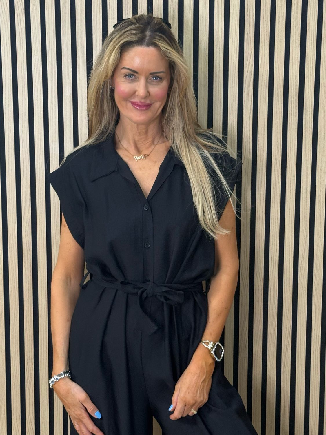 Luna Wide Leg Jumpsuit - Black