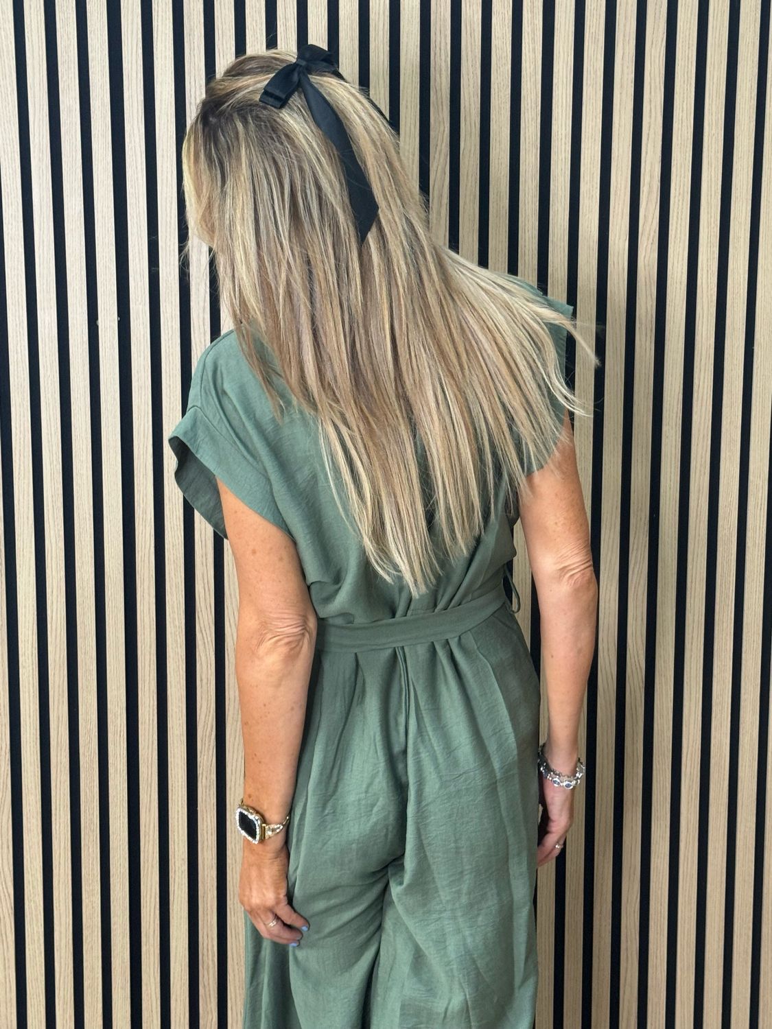 Luna Wide Leg Jump Suit - Khaki