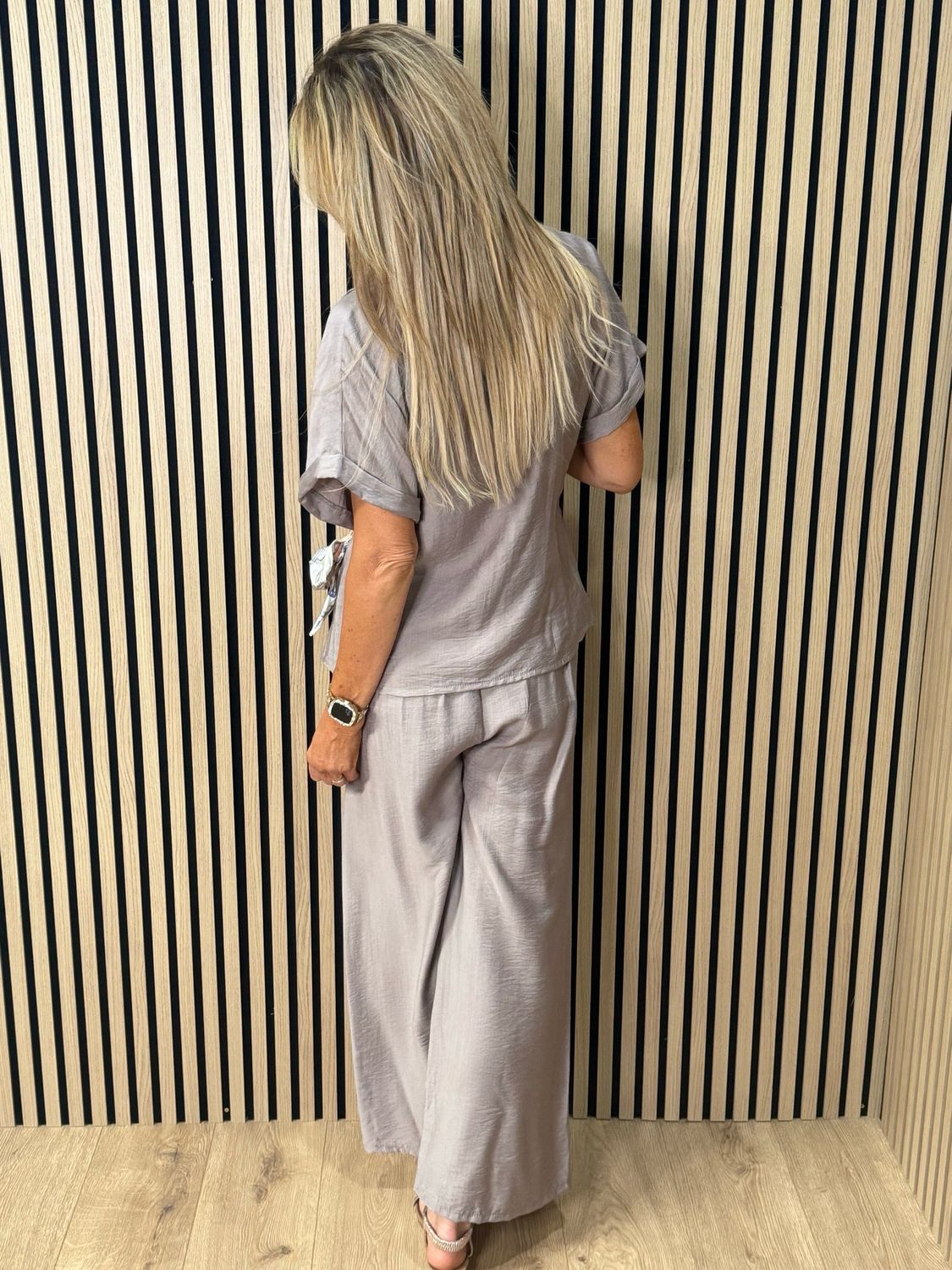 Luxe - Tie Waist Trouser Suit - Taupe