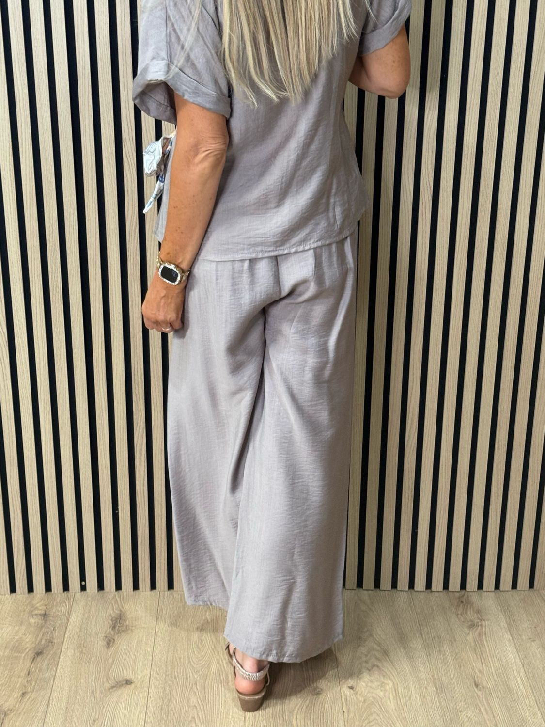 Luxe - Tie Waist Trouser Suit - Taupe