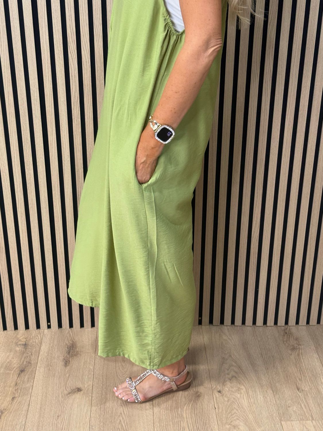 Mila - Cropped Wide Leg Jumpsuit - Lime