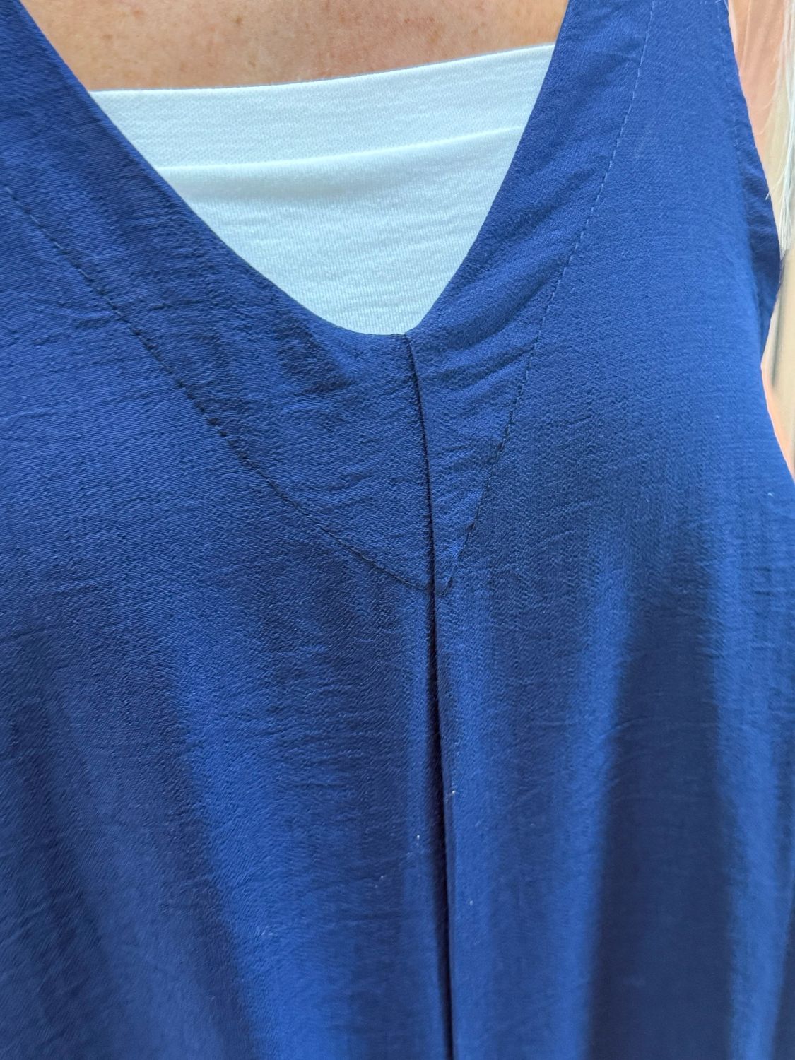 Mila - Cropped Wide Leg Jumpsuit - Navy