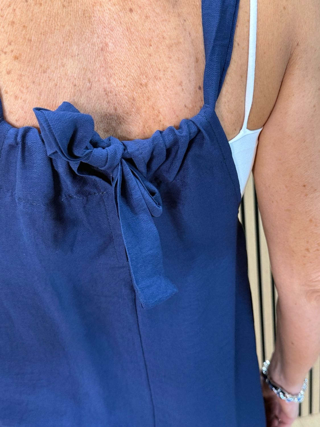 Mila - Cropped Wide Leg Jumpsuit - Navy