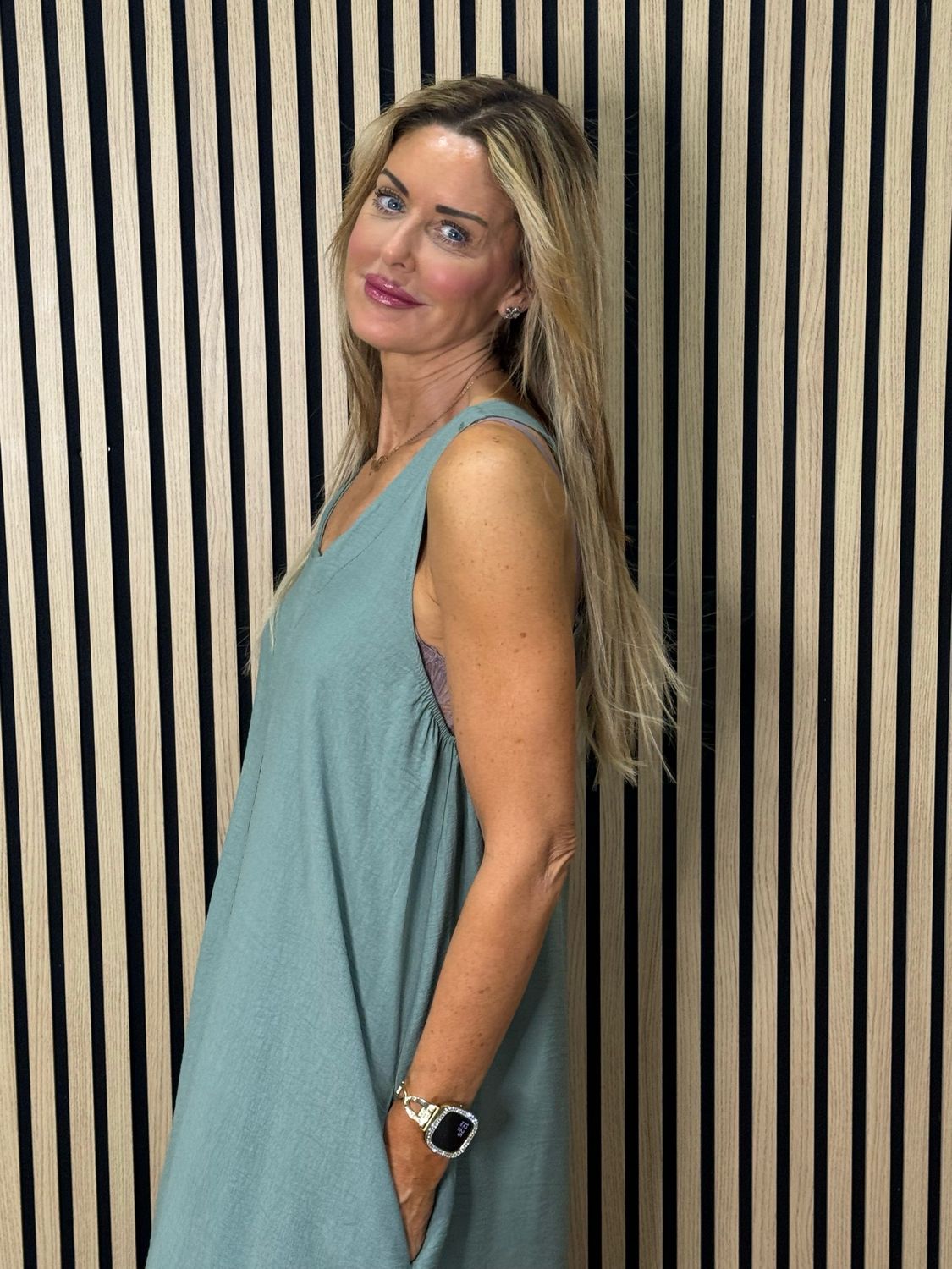 Easy Flow Midi Dress - Khaki