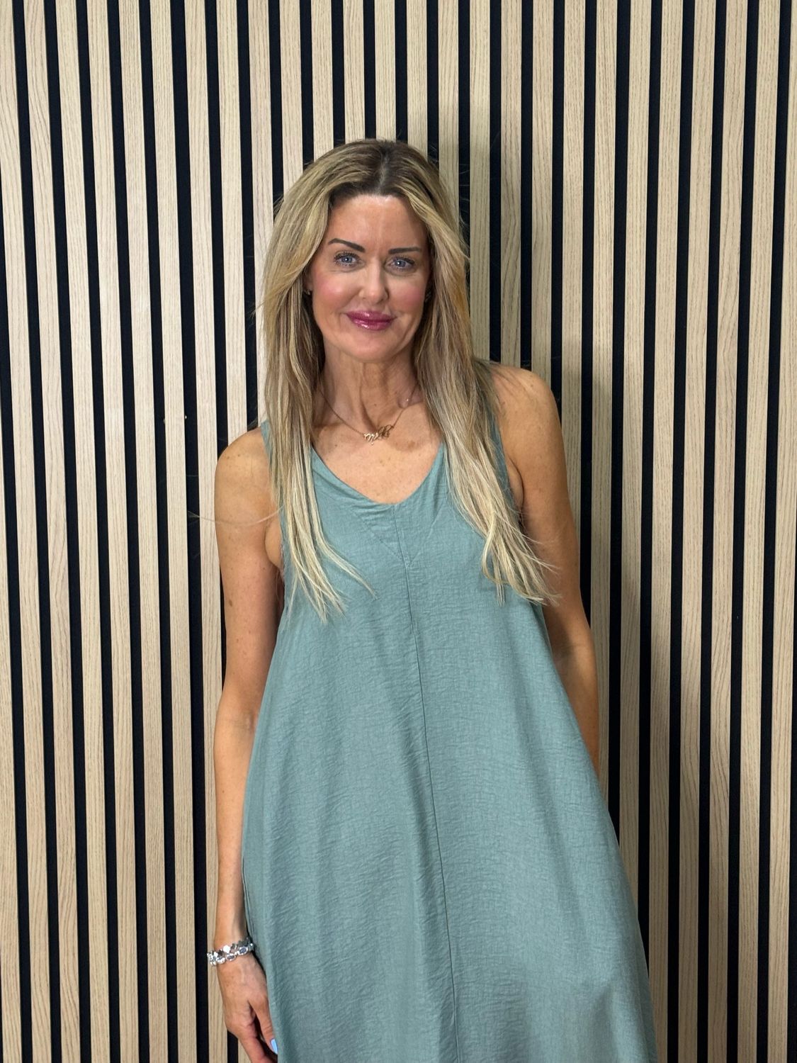 Easy Flow Midi Dress - Khaki