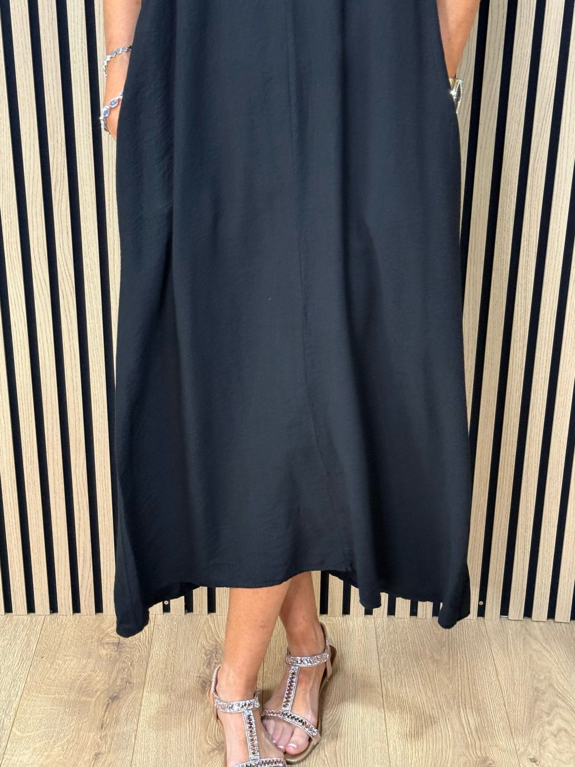 Easy Flow Midi Dress - Black