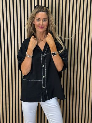 Hooded Lightweight Shirt - Black