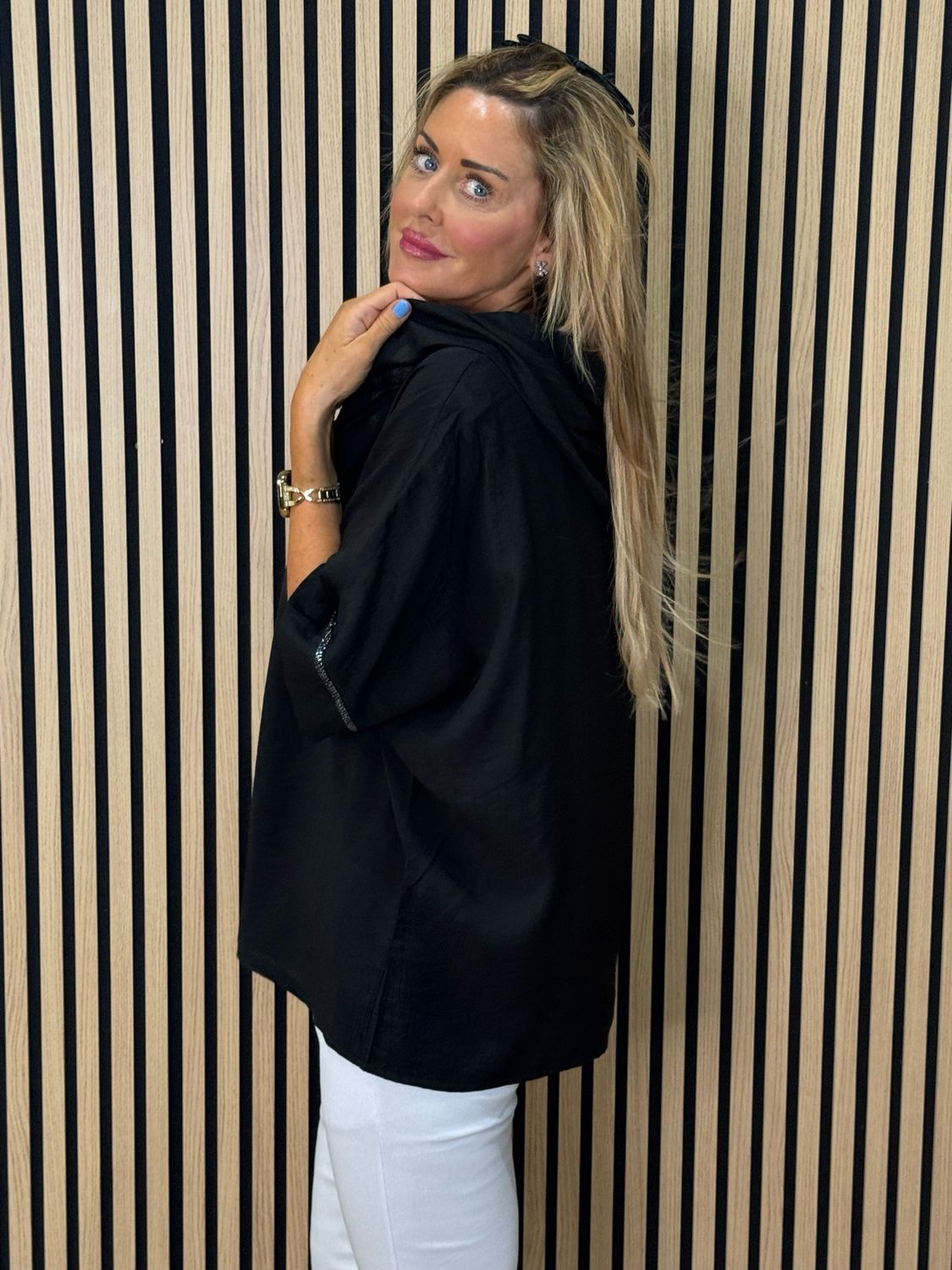 Hooded Lightweight Shirt - Black