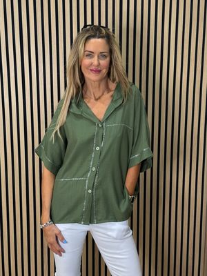 Hooded Lightweight Shirt - Khaki