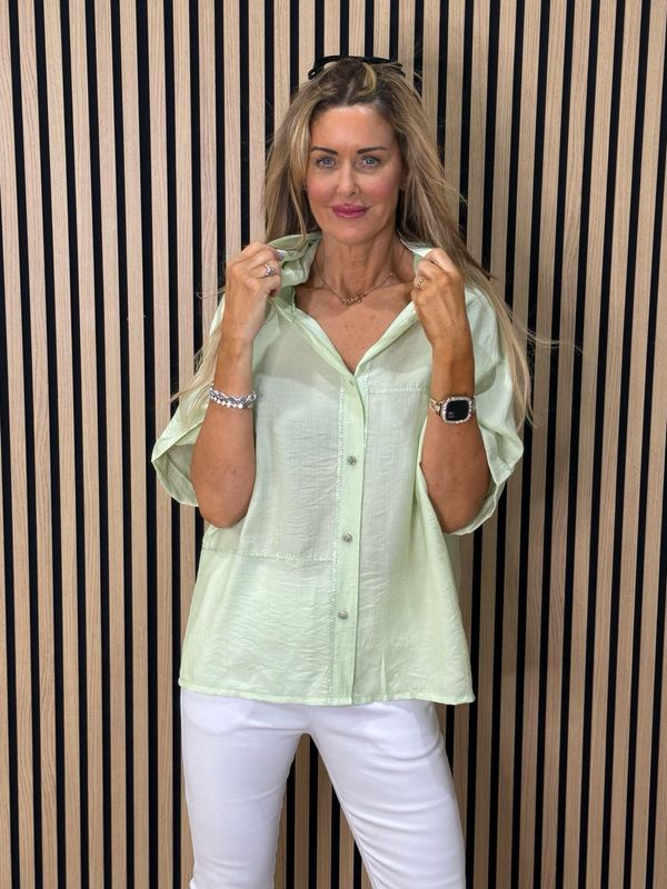 Hooded Lightweight Shirt - Mint