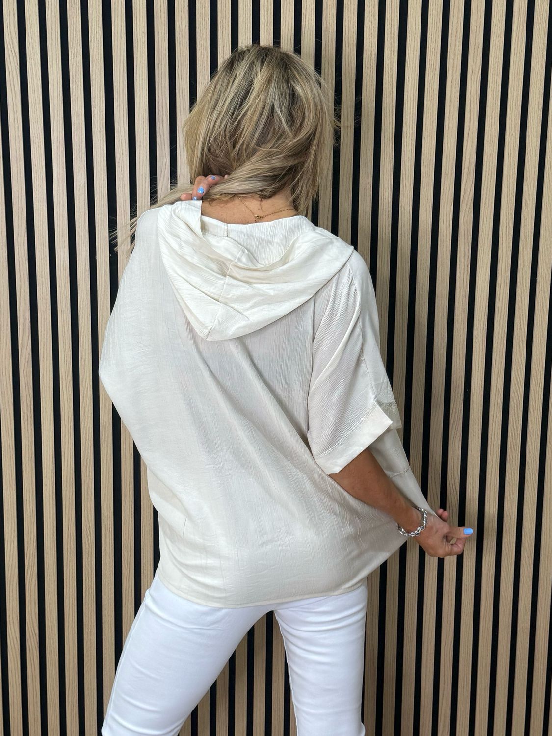 Hooded Lightweight Shirt - Cream