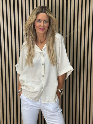 Hooded Lightweight Shirt - Cream