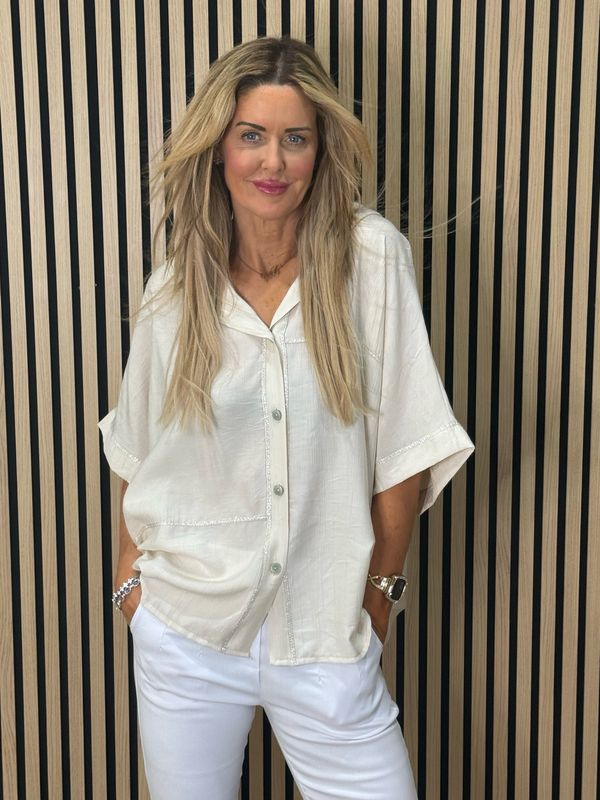 Hooded Lightweight Shirt - Cream