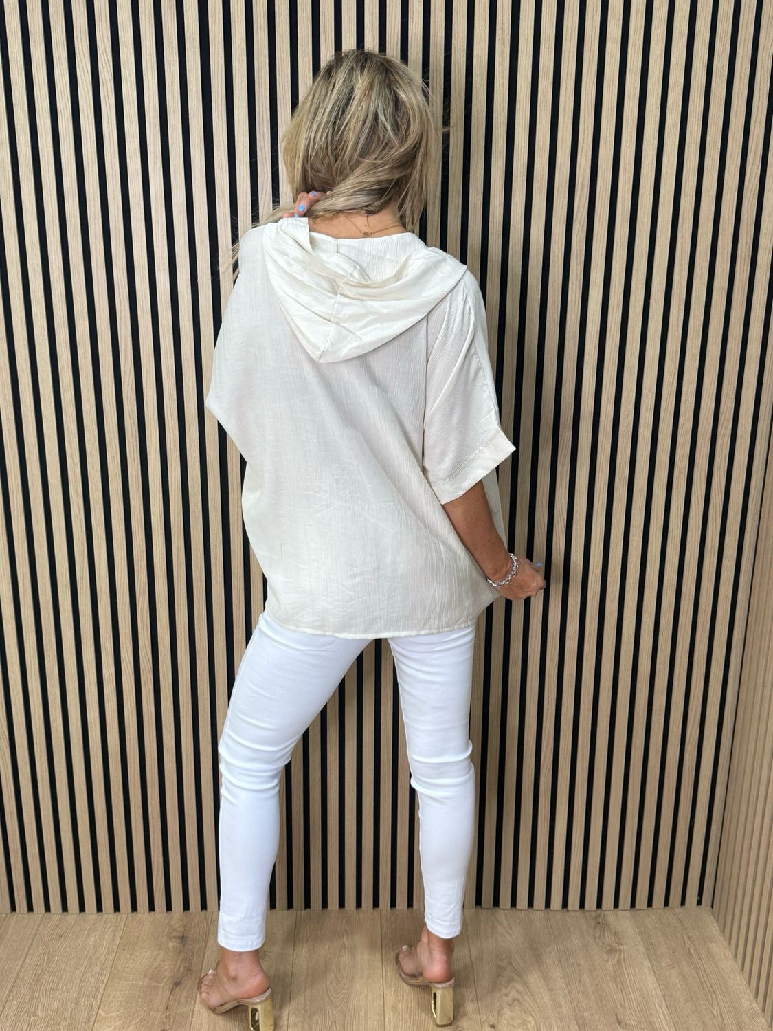 Hooded Lightweight Shirt - Cream