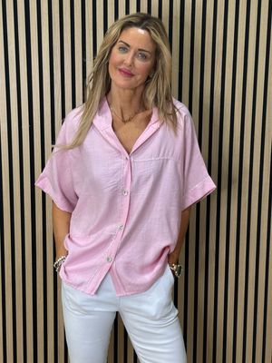 Hooded Lightweight Shirt - Pink