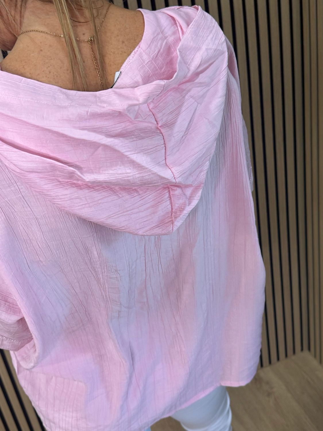 Hooded Lightweight Shirt - Pink