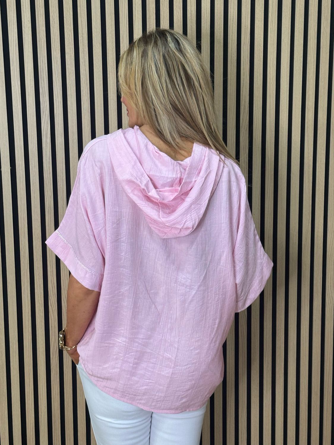 Hooded Lightweight Shirt - Pink