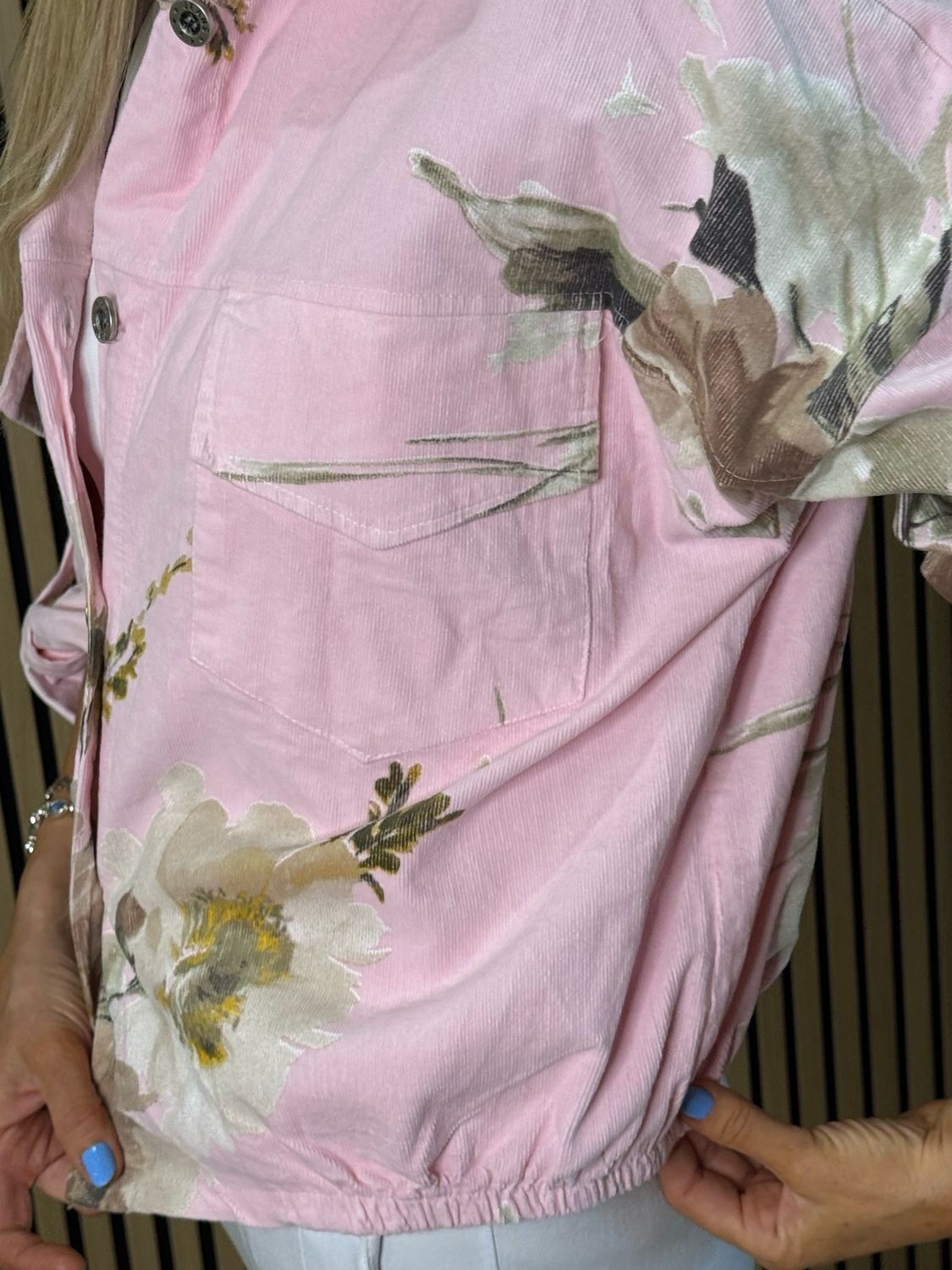 Floral Cropped Jacket - Pink