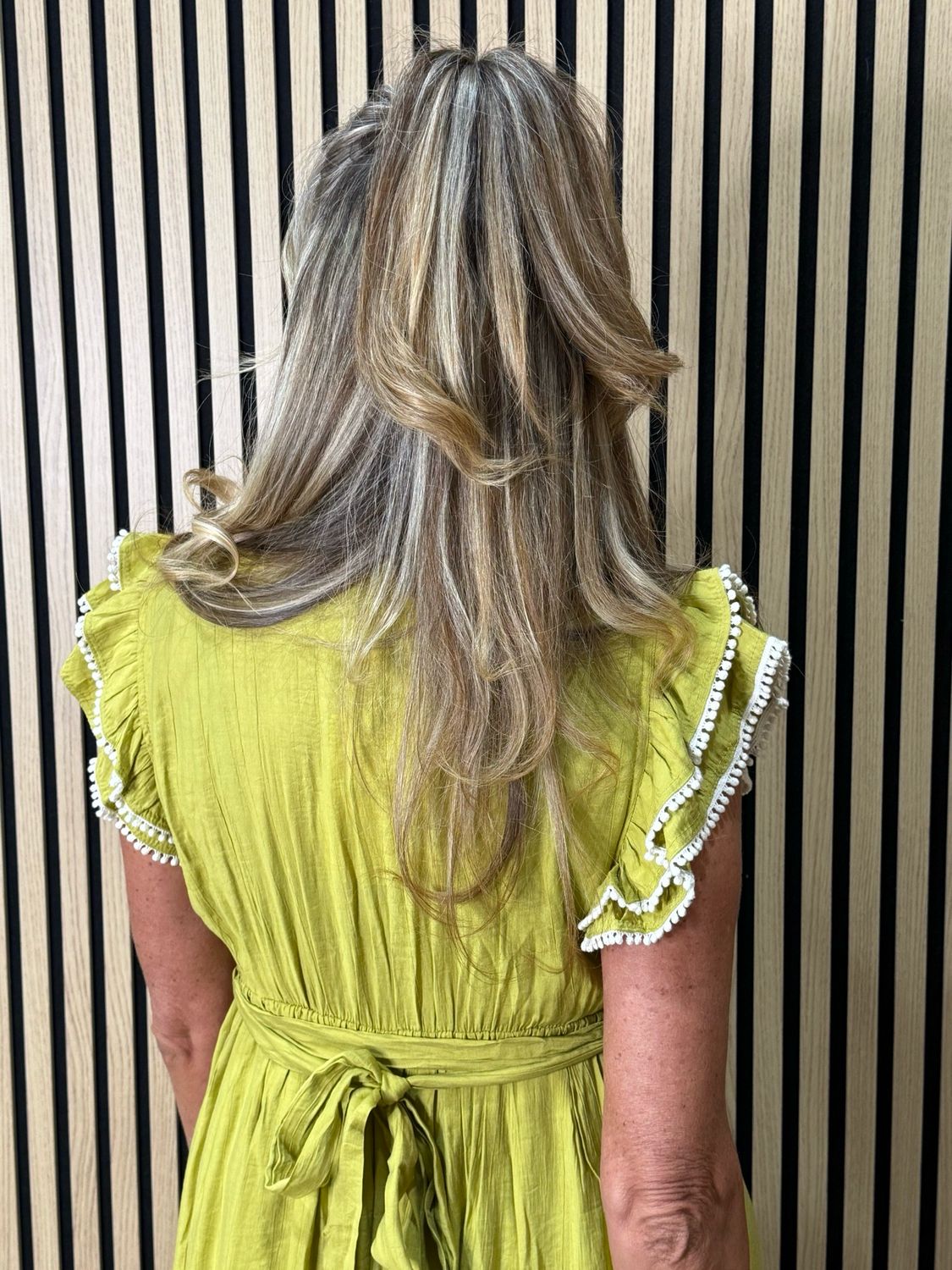 Embroidered Midi Dress - Lime