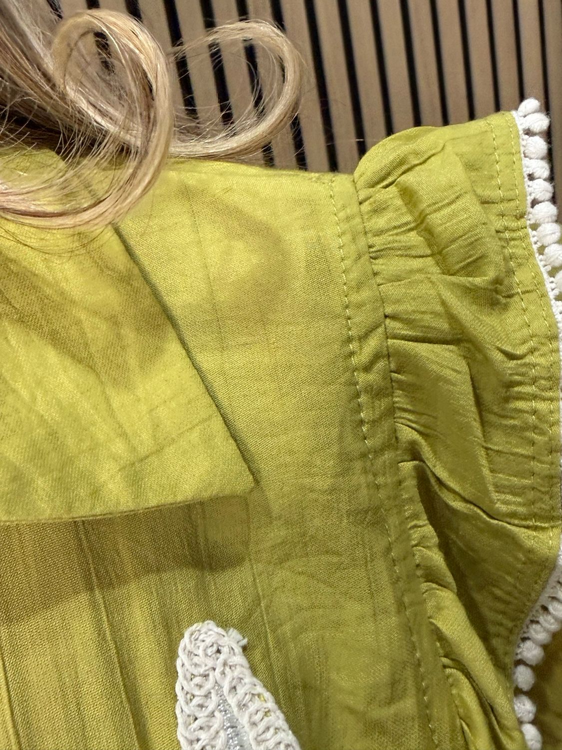 Embroidered Midi Dress - Lime