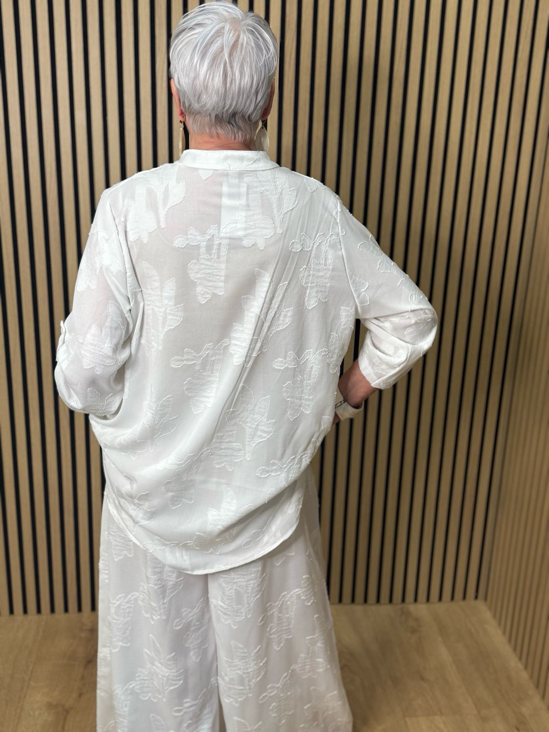 Textured Relaxed Co-Ord Set - White