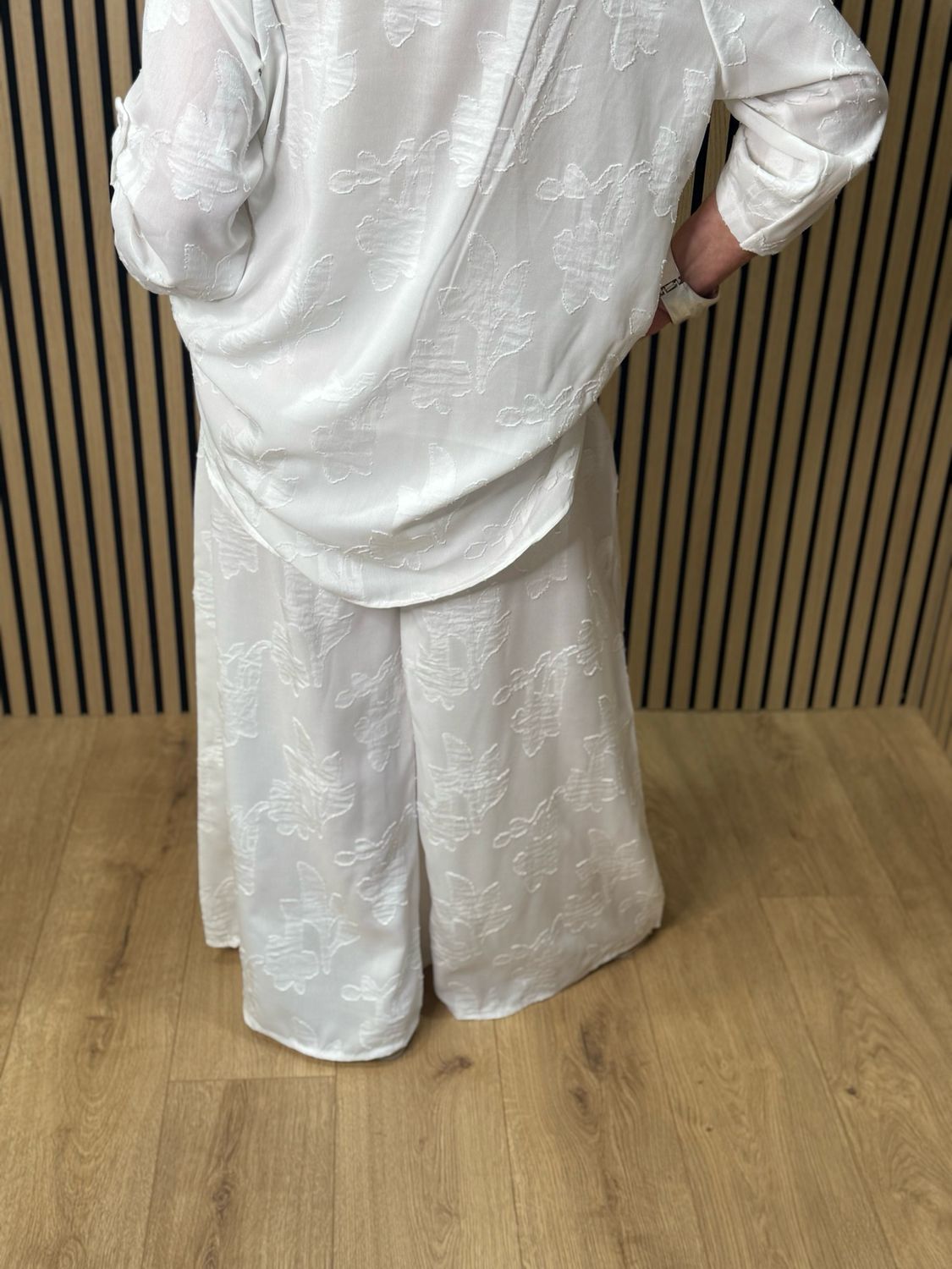 Textured Relaxed Co-Ord Set - White